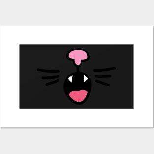 Angry Cat mouth Mask Posters and Art